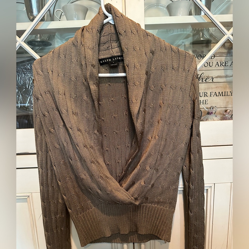 Women’s Ralph Lauren silk sweater; brown. Excellent condition. Small